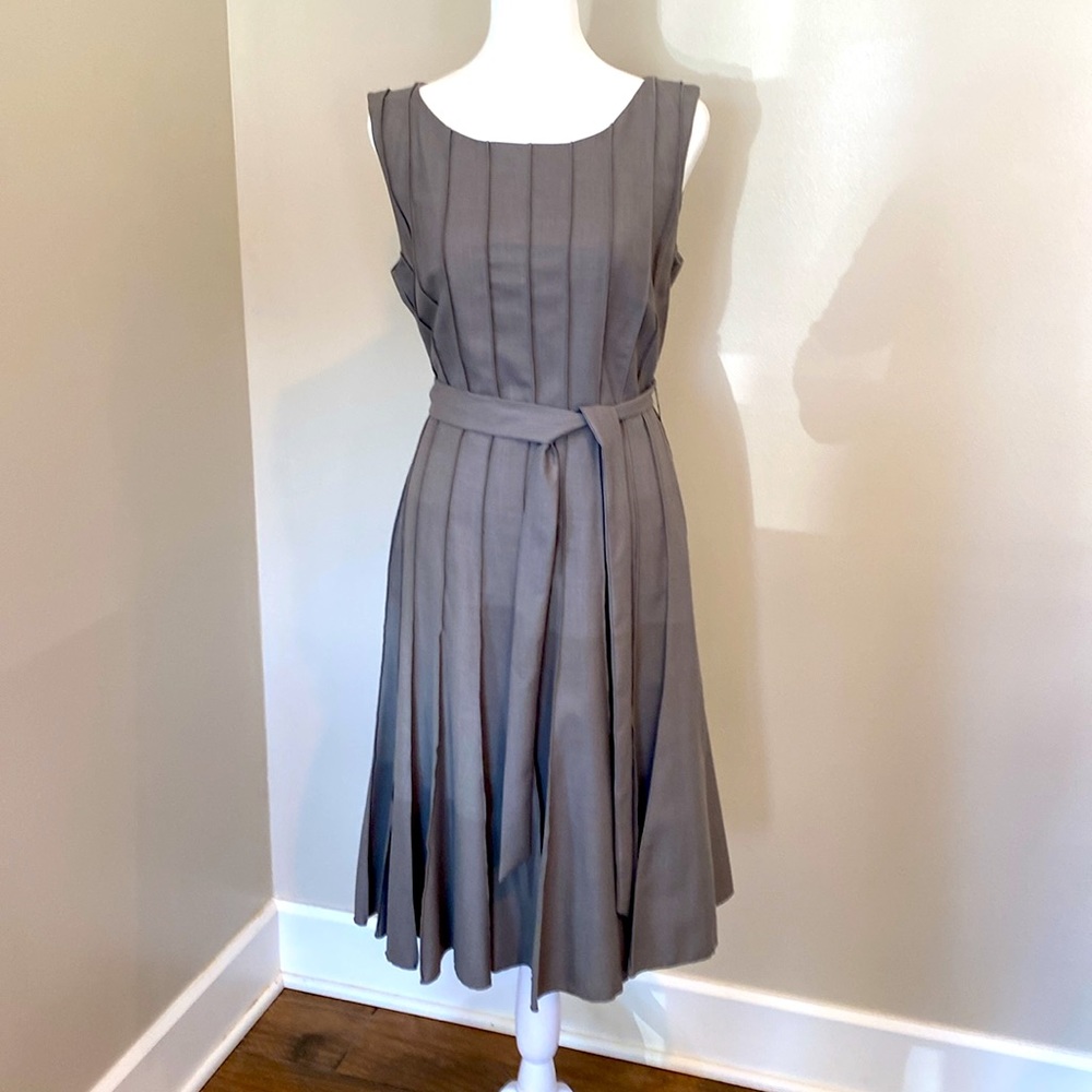 Calvin Klein Gray Pleat Style Sleeveless Dress